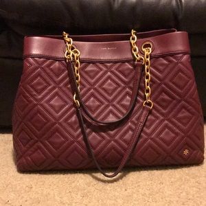 Large Tory burch Fleming tote triple compartment